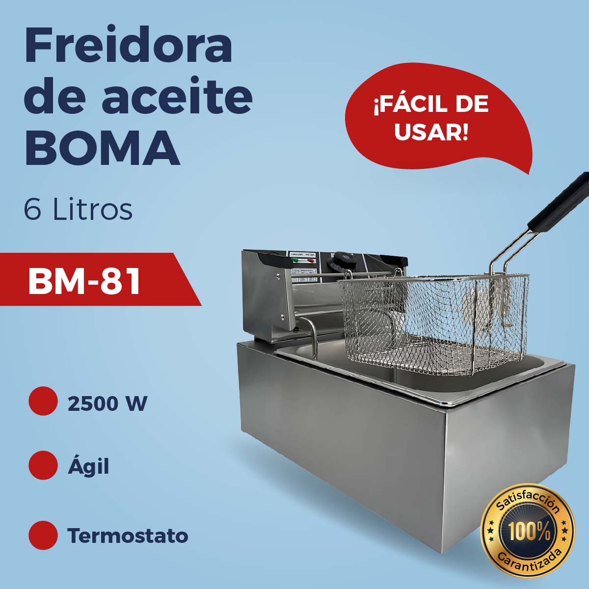 Freidora de aceite BOMA 6 litros  BM-81 2500W