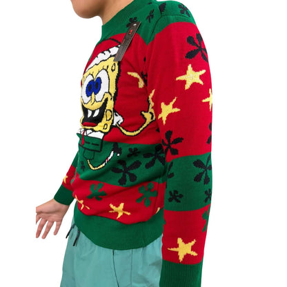 Suéter Navideño Infantil Tipo Ugly Sweater Bob Esponja CH Unisex