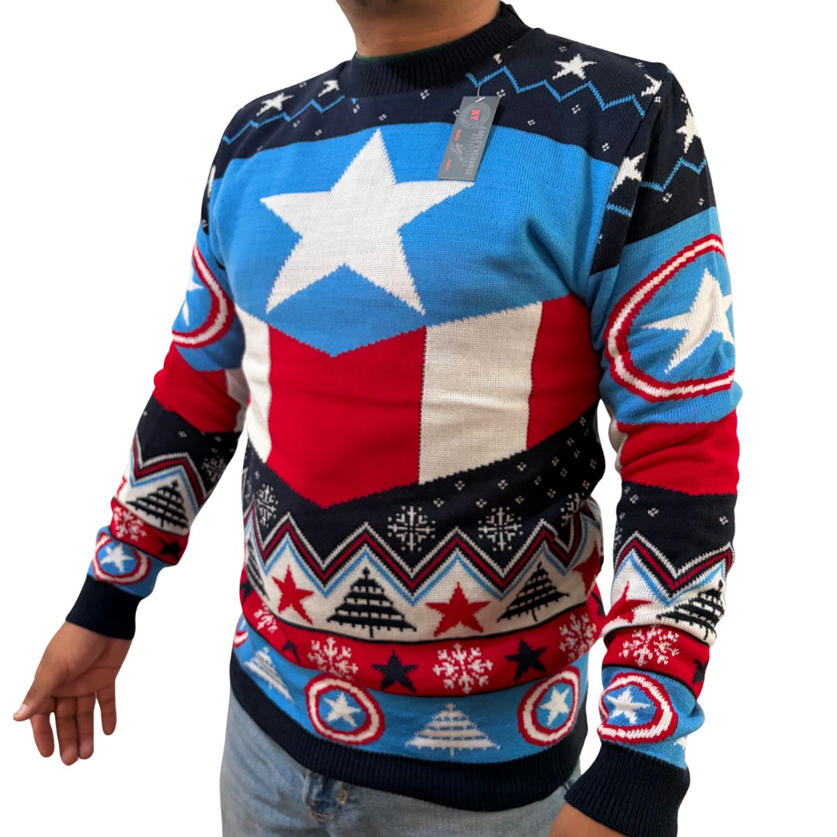 Suéter navideño Ugly Sweatter Capitán América Avengers Unitalla Unisex