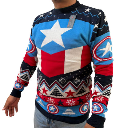 Suéter navideño Ugly Sweatter Capitán América Avengers Unitalla Unisex