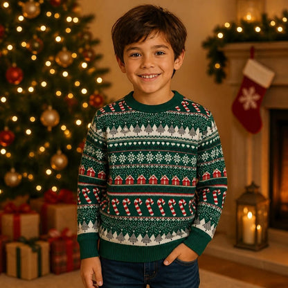 Suéter navideño tipo Ugly Sweater de cuello redondo Unisex
