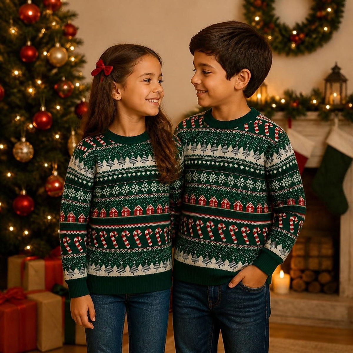 Suéter navideño tipo Ugly Sweater de cuello redondo Unisex