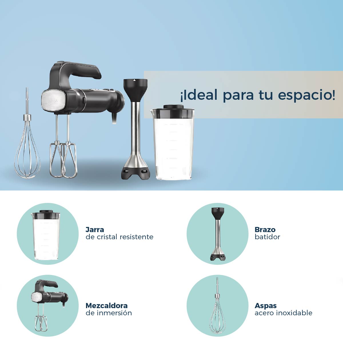 Licuadora de Inmersión Ninja CI101 Foodi Power Mixer System 3 tazas