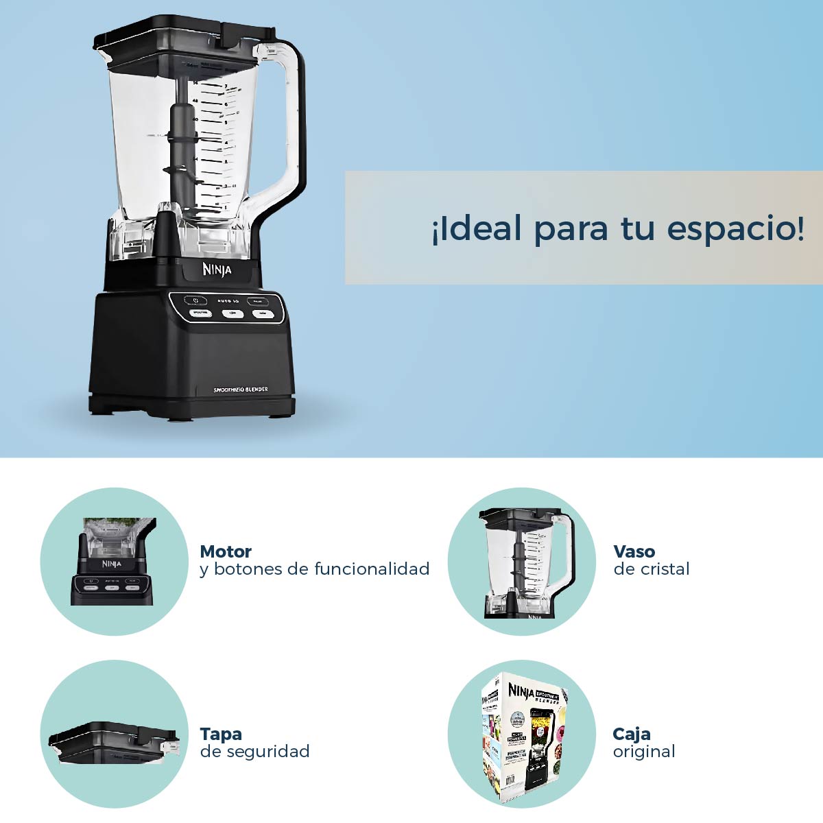 Licuadora Ninja SmoothieiQ Jarra 72 oz y Auto-iQ CO750B N