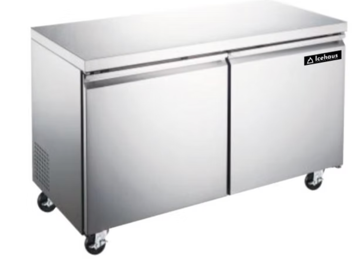 Congelador Bajo de Barra 2 Puertas de Acero Inoxidable y Cierre Automático