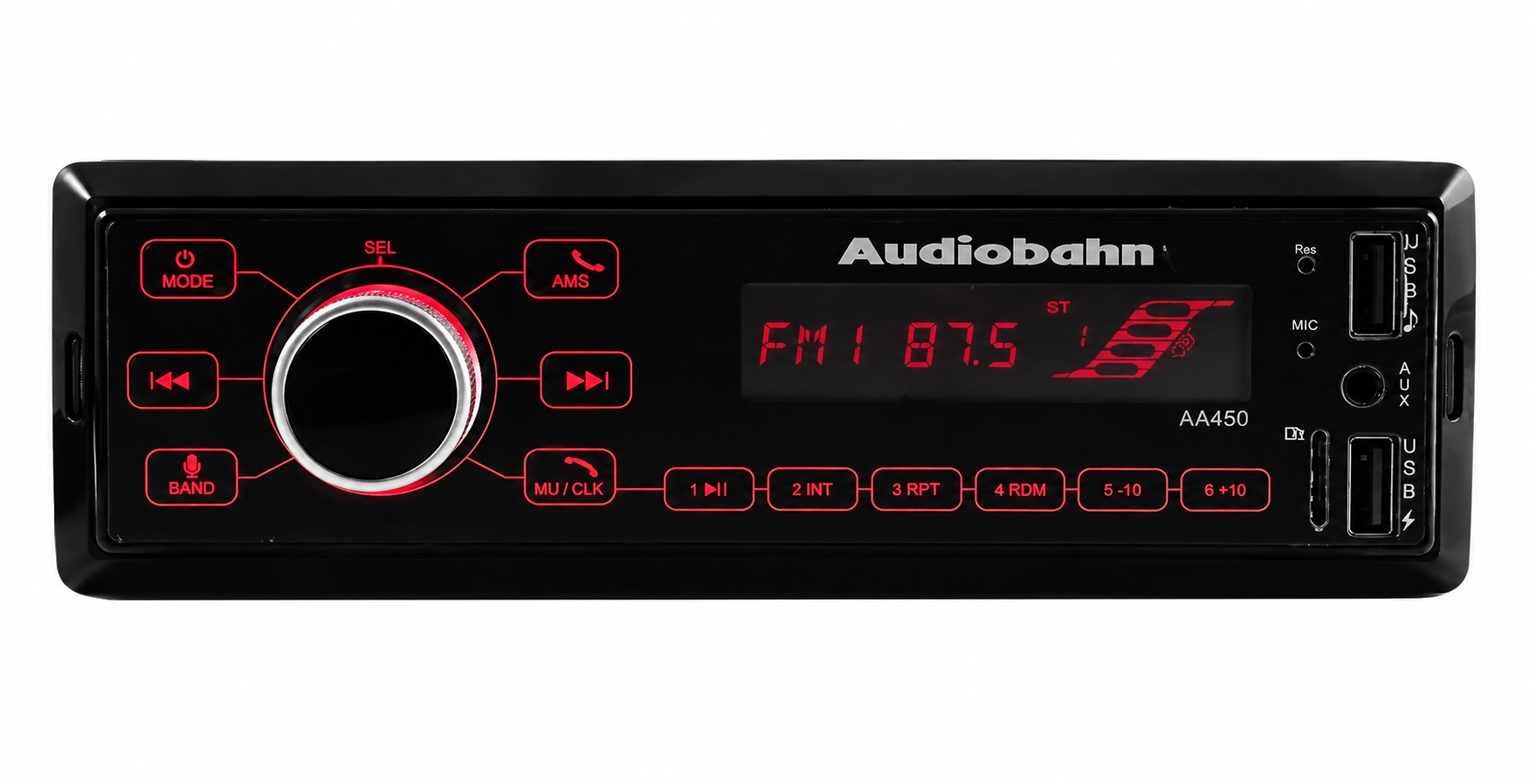 Autoestereo Audiobahn Bluetooth Usb Sd Touch Am/fm Aux AA450