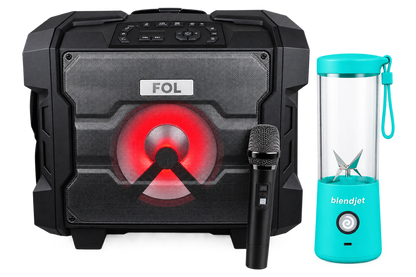 #COMBOVIVARRO Bocina portátil Fol FS-1088  y Licuadora personal Blendjet Color Turquesa con capacidad de 16 Oz