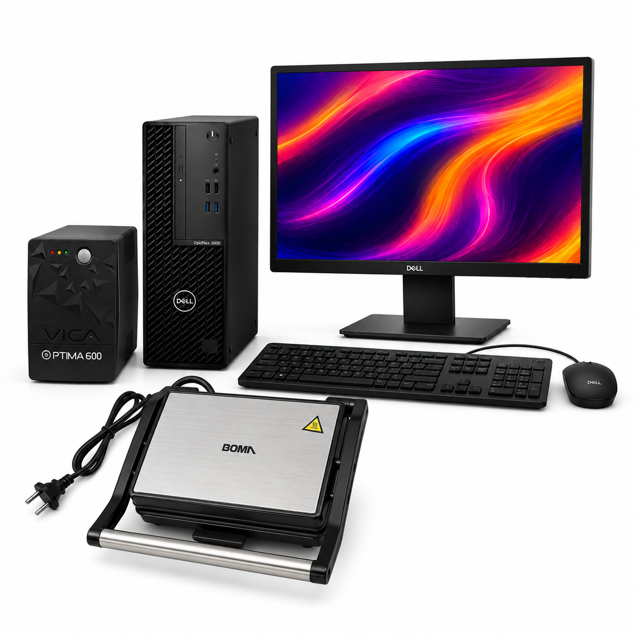 #ComboMar Computadora De Escritorio Dell Optiplex 3000 8GB RAM y Parrilla Boma para paninis BM-2013