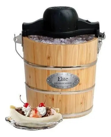 Maquina para Hacer Helados Elite Gourmet EIM502 Cubeta de Madera