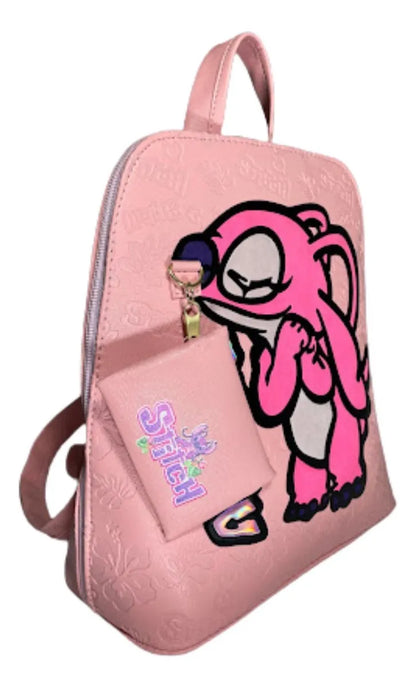 Mochila De Angel, Hecha En México, Tacto Piel, Repelente A La Lluvia Con Monedero De Regalo