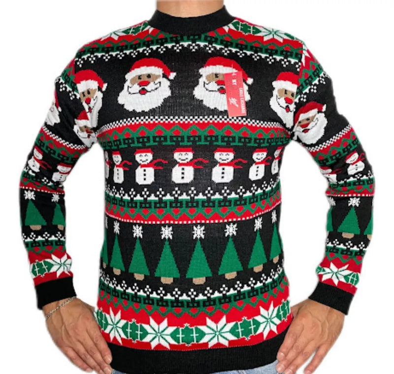 Sueter Navideño De Santa Claus Ugly Sweater Unitalla Unisex Negro