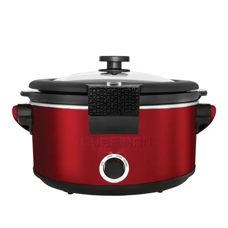 Olla de Cocción Lenta Chefman RJ15-5-LCHRED 5 Litros