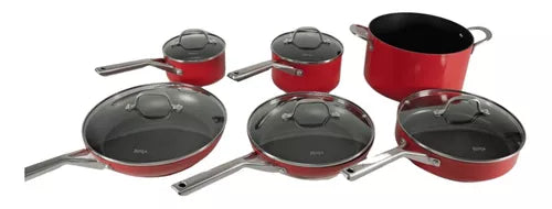 Bateria de Cocina NeverStick Ninja Premium C19800RD 11 Piezas Roja