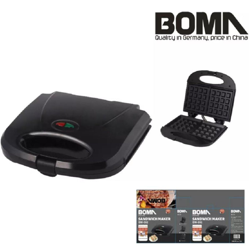 Wafflera Boma 2 rebanadas sistema de bloqueo indicador luminoso 800w BM-002C