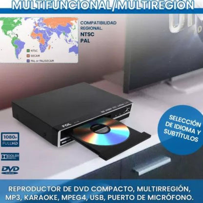 Reproductor De Dvd Fol Con Usb Y Karaoke FD-168