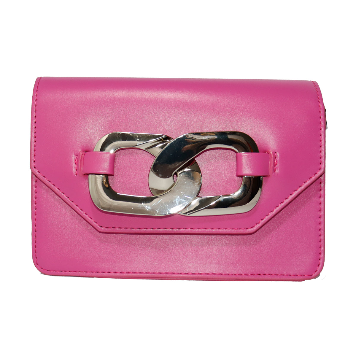 Bolsa de mano Level 26 con correa y herraje metálico decorativo color rosa