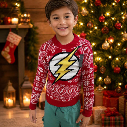 Suéter navideño tipo Ugly Sweater de Flash con cuello redondo Unisex