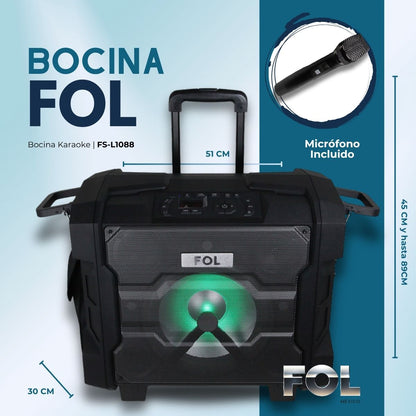 Bocina Portatil Bluetooth - NFC - Fol FS-L1088 40w - Negra