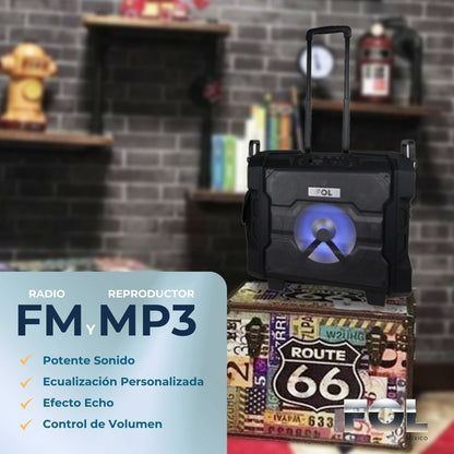 Bocina Portatil Bluetooth - NFC - Fol FS-L1088 40w - Negra