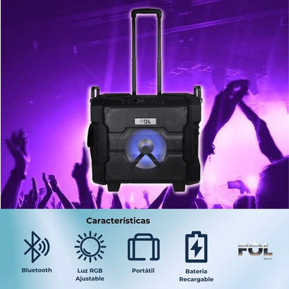 Bocina Portatil Bluetooth - NFC - Fol FS-L1088 40w - Negra
