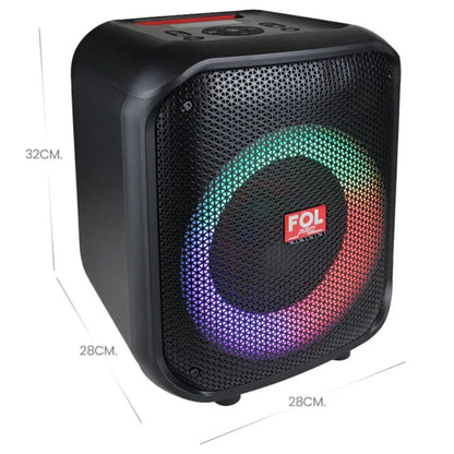 Bocina portátil BT FOL Pro 6.5" Karaoke TWS USB con micrófono FS-L1216M