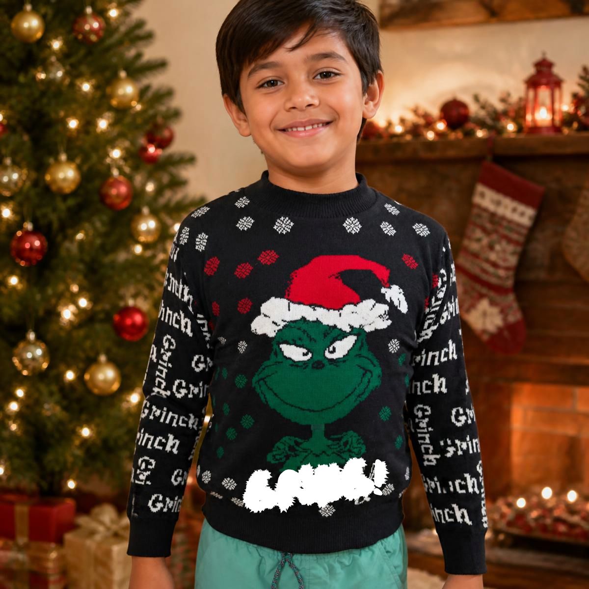Suéter Navideño Infantil Estilo Ugly Sweater El Grinch CH Unisex