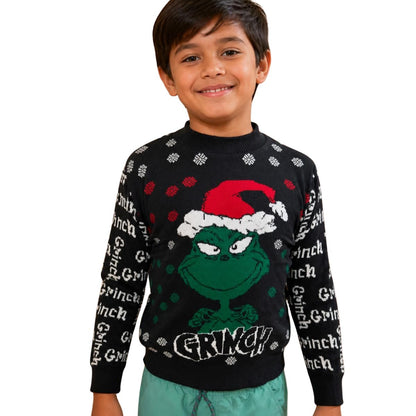 Suéter Navideño Infantil Estilo Ugly Sweater El Grinch CH Unisex