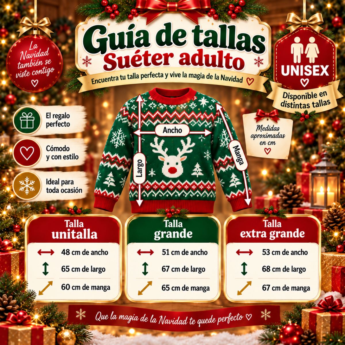 Suéter navideño Ugly Sweater Pikachu Pokemon Unisex
