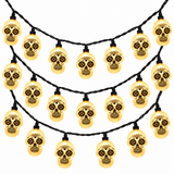 Serie de Día de Muertos cabeza de calavera blanca de 8 funciones combinables con 20 luces, 20W, HL26345