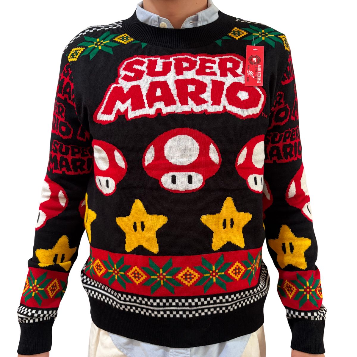 Suéter navideño Ugly Sweater Hongo Súper Mario Unisex