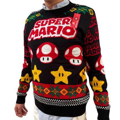 Suéter navideño Ugly Sweater Hongo Súper Mario Unisex