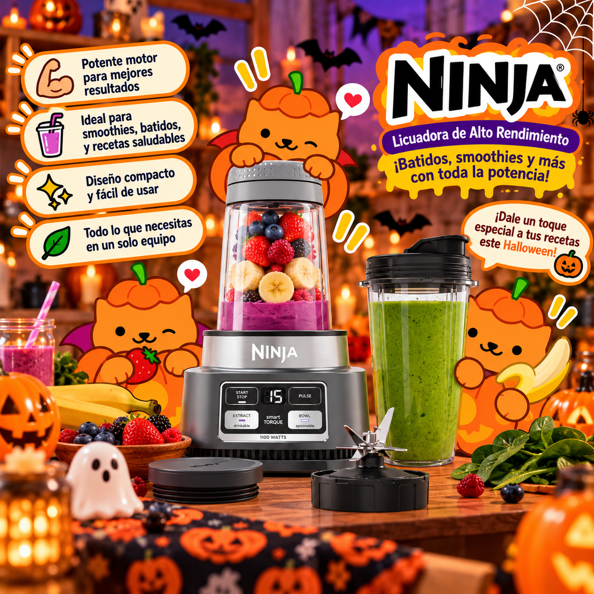 Extractor De Nutrientes Ninja Foodi Pro Ninja Auto IQ 2 vasos SS100