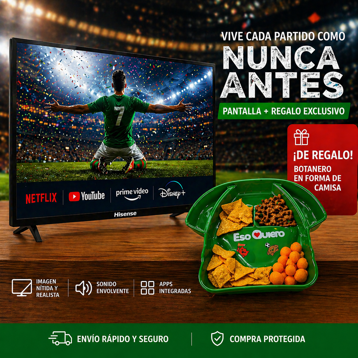 Pantalla Smart TV Hisense UHD 65 Pulgadas 4K Roku TV 65R6E4