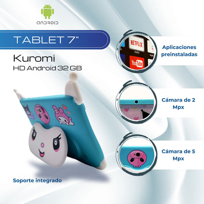 Tablet 7 Pulgadas Kuromi Android 13 HD 32 GB - 2GB Azul