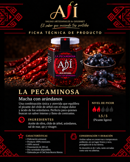 Salsa Macha La Pecaminosa Macha de arándonos Ají Salsa Artesanal