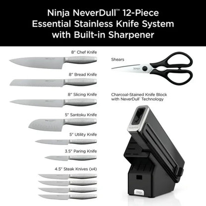 Juego de Cuchillos Neverdull Ninja Foodi K22012 12 Piezas Premium