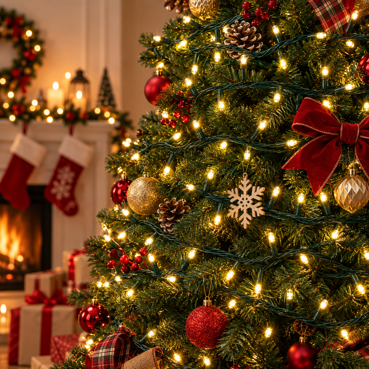 Serie de navidad mágica de luz cálida con 500 leds, cable verde, 8 funciones, 22.5m, 120v, modelo L562313