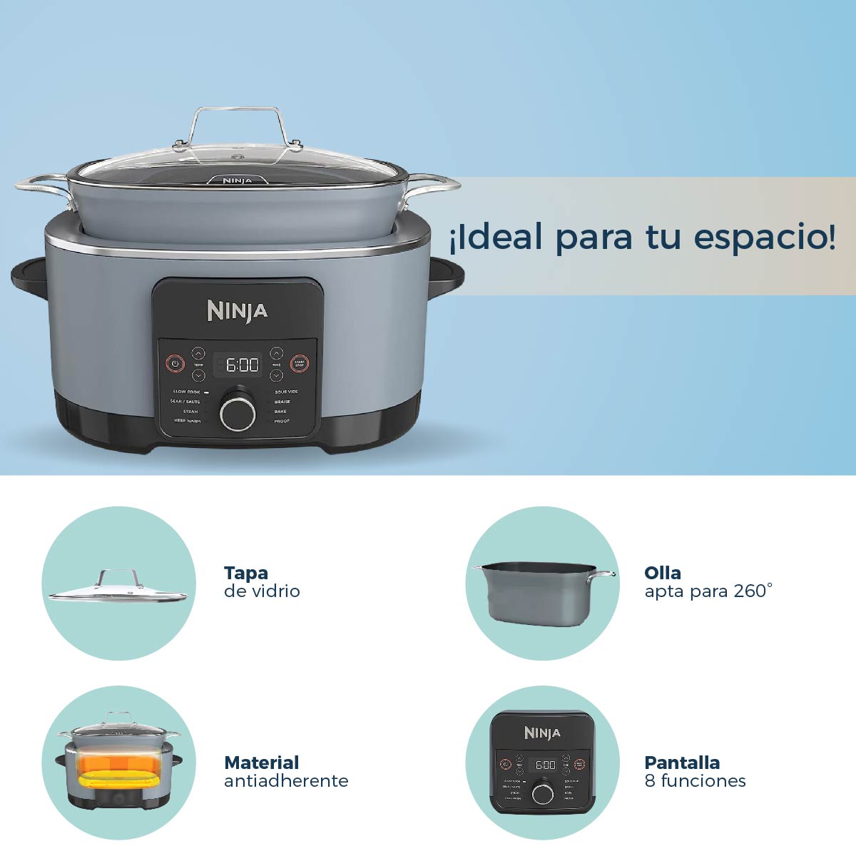 Olla de Presion de Presion Ninja Foodi MC1001 8 en 1