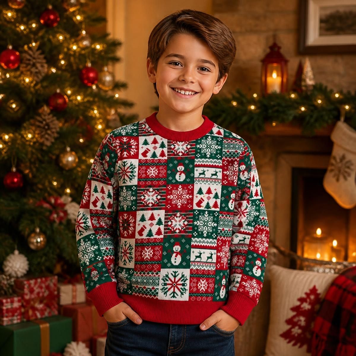 Suéter Navideño Infantil Ugly Sweater Muñeco de nieve CH Unisex
