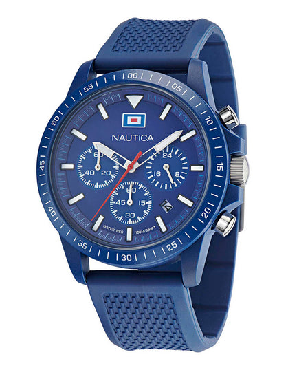 Reloj Nautica Cab One Eco Chrono Caratula Azul y Correa Azul Caja 43mm NAPNOF3S7
