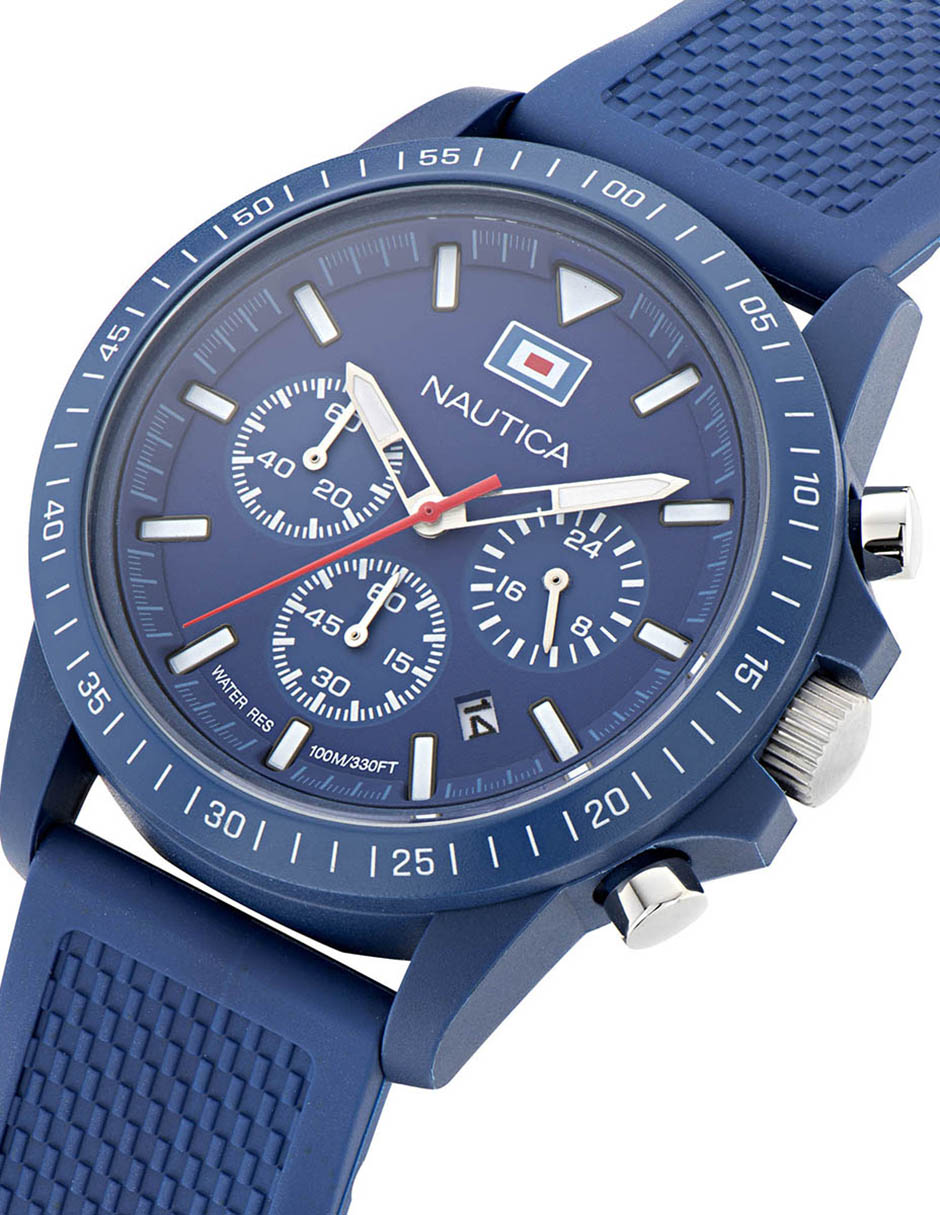 Reloj Nautica Cab One Eco Chrono Caratula Azul y Correa Azul Caja 43mm NAPNOF3S7