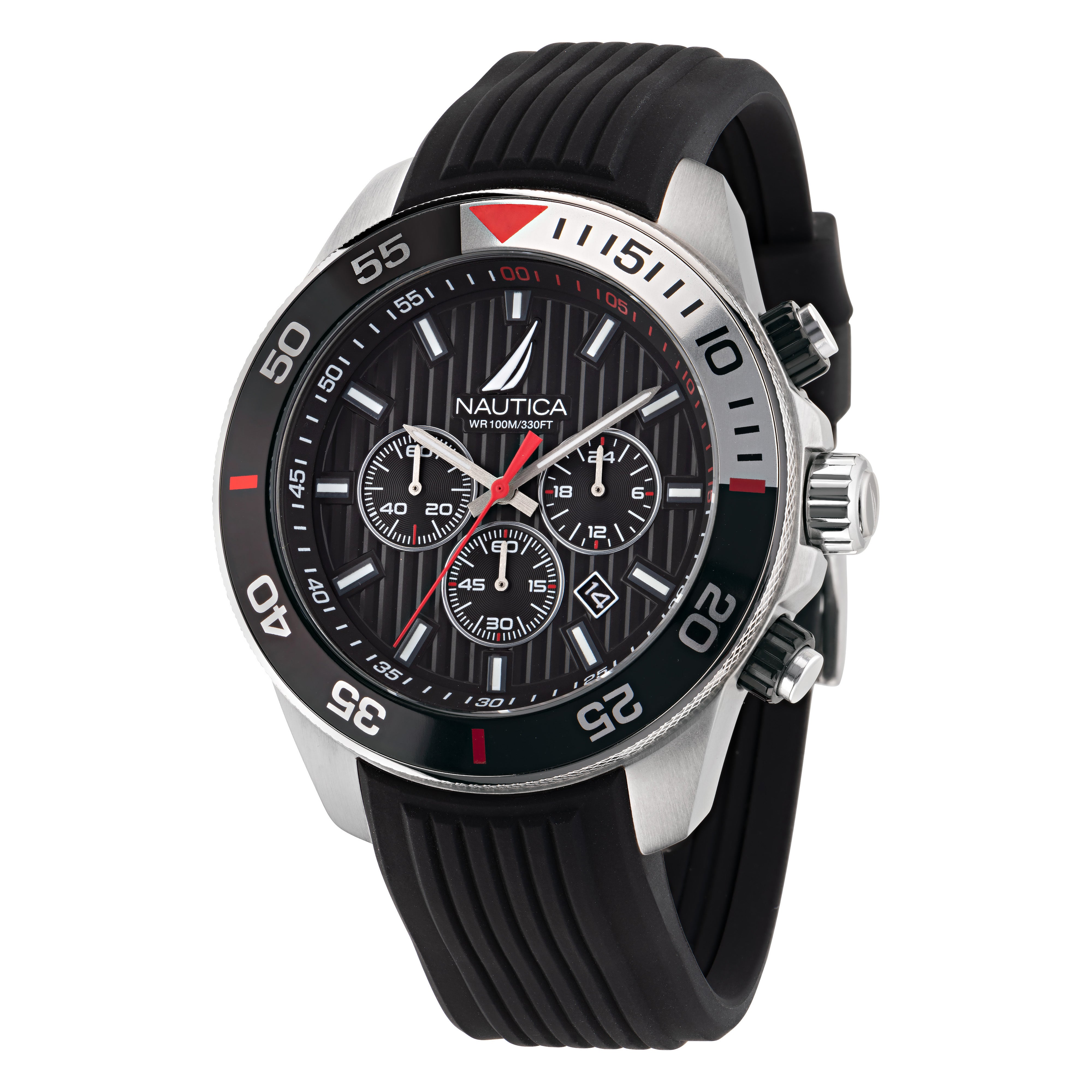 Reloj Nautica Cab Nautica One Cronografo Caratula Negro y Correa Negra Caja 48 mm NAPNOS301