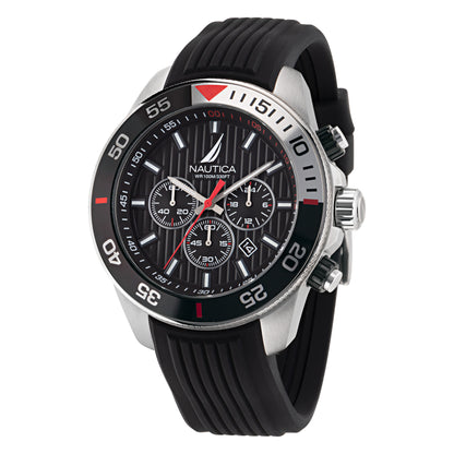 Reloj Nautica Cab Nautica One Cronografo Caratula Negro y Correa Negra Caja 48 mm NAPNOS301