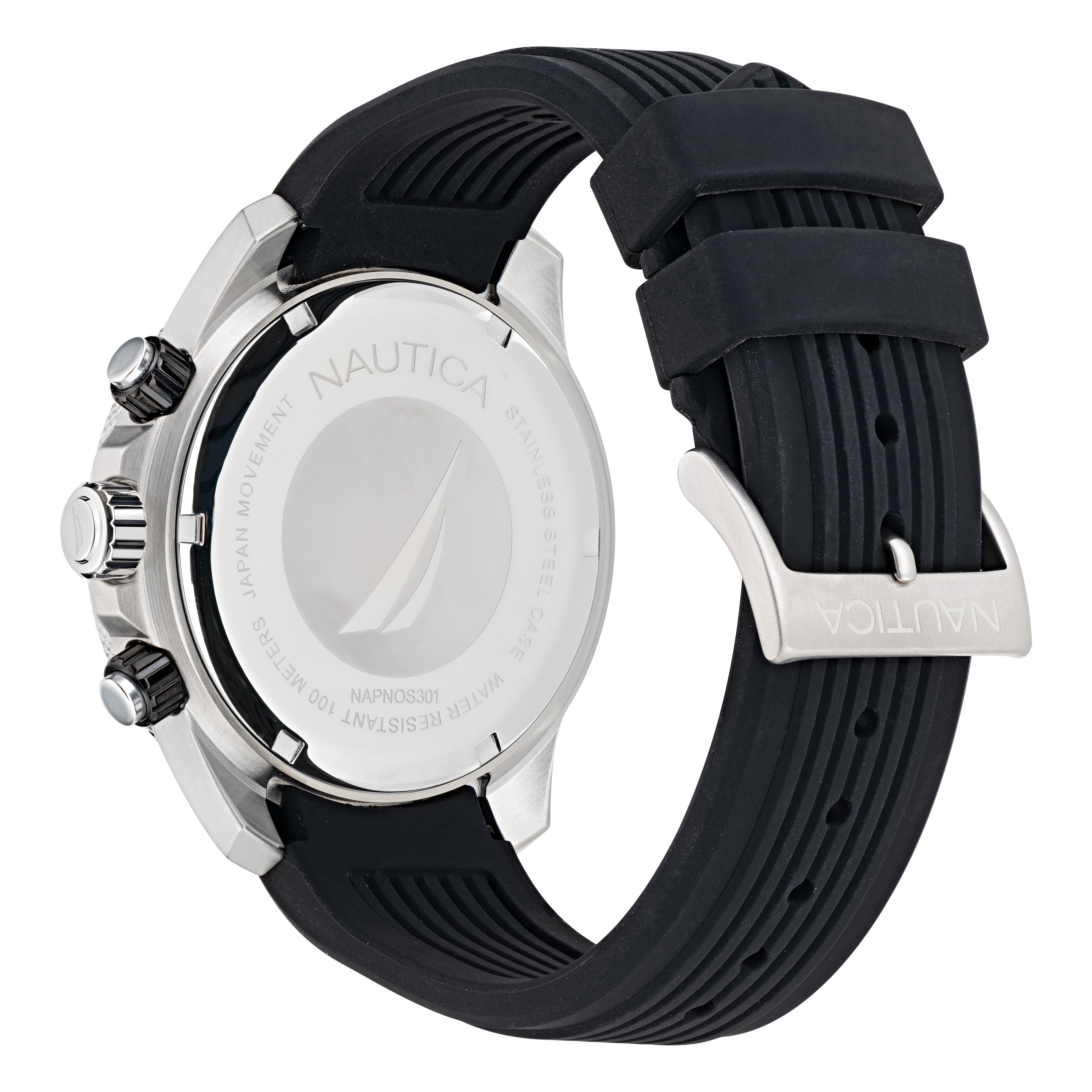 Reloj Nautica Cab Nautica One Cronografo Caratula Negro y Correa Negra Caja 48 mm NAPNOS301
