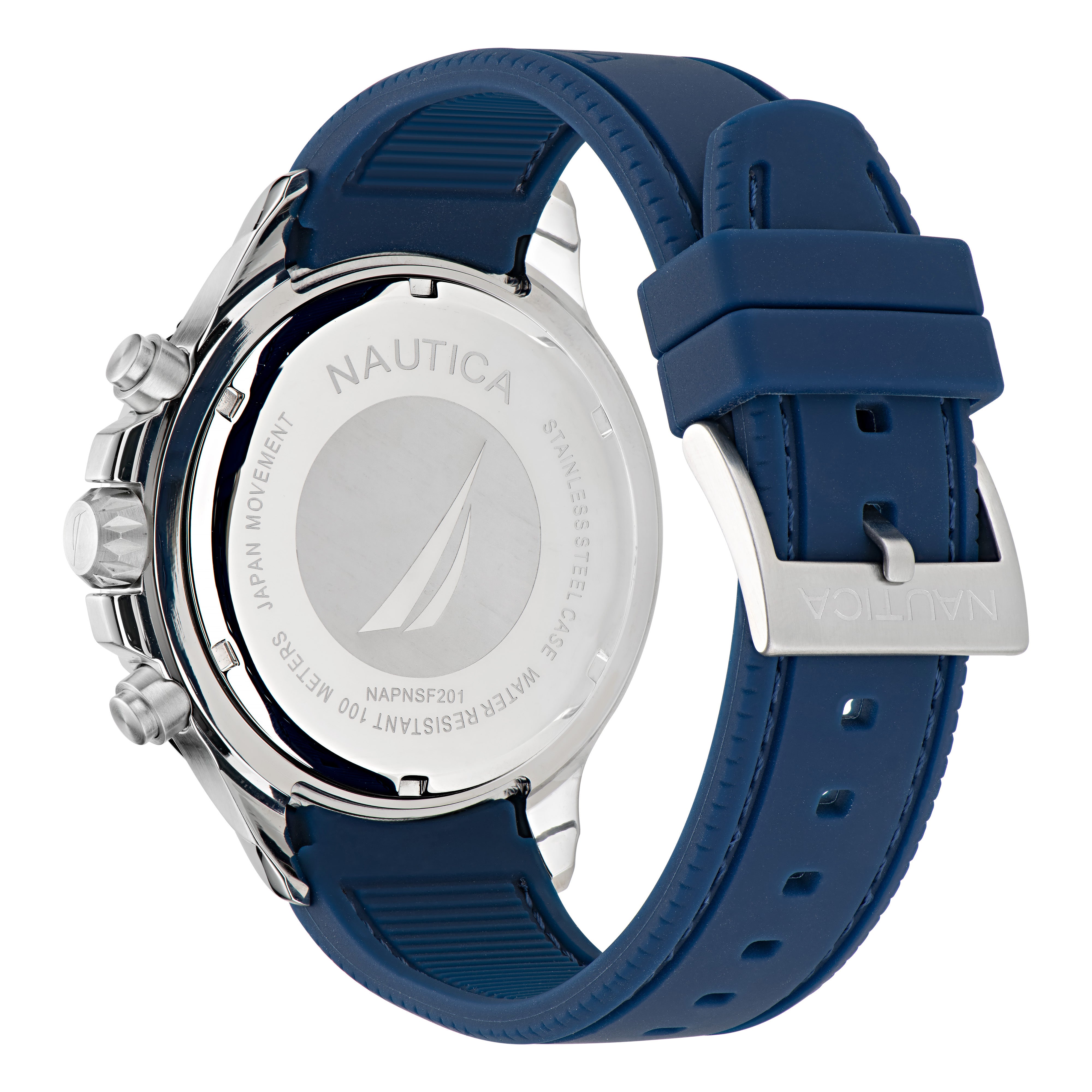 Reloj Nautica Nst Chrono Caratula Azul y Correa Azul Caja 48 mm NAPNSF201
