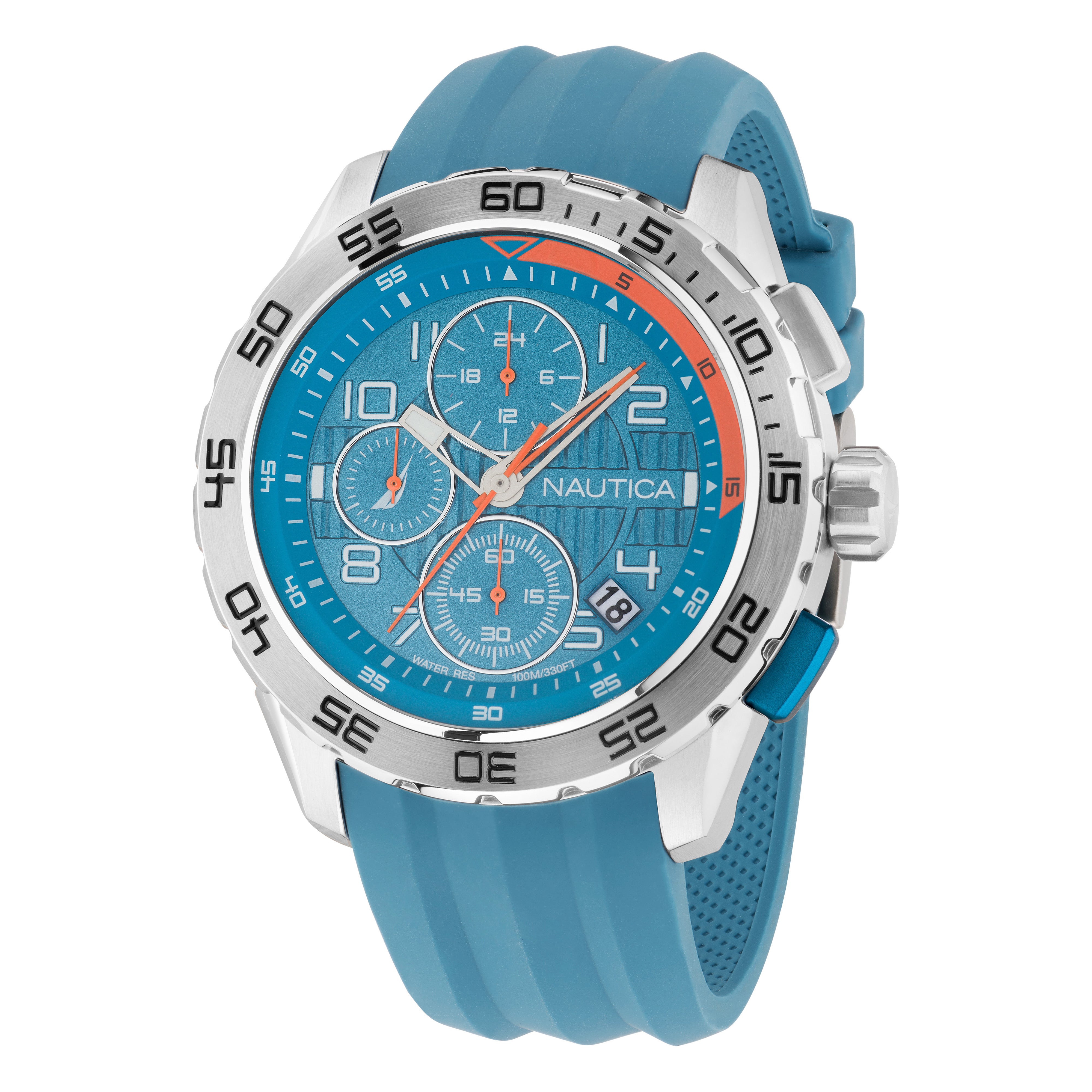 Reloj Nautica Cab Nst 101 Cronografo Caratula Azul y Correa Azul Caja 47 mm NAPNSS303