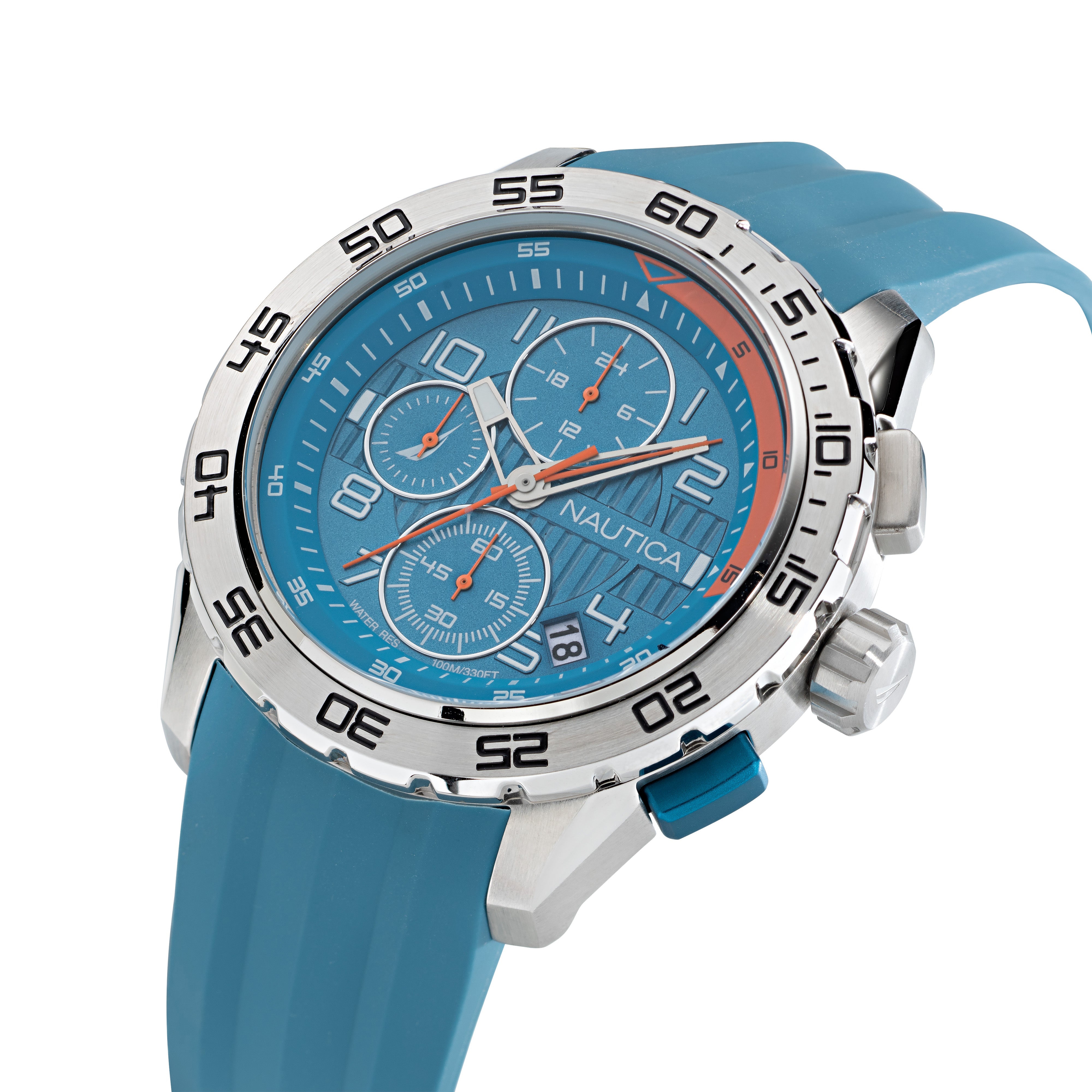 Reloj Nautica Cab Nst 101 Cronografo Caratula Azul y Correa Azul Caja 47 mm NAPNSS303