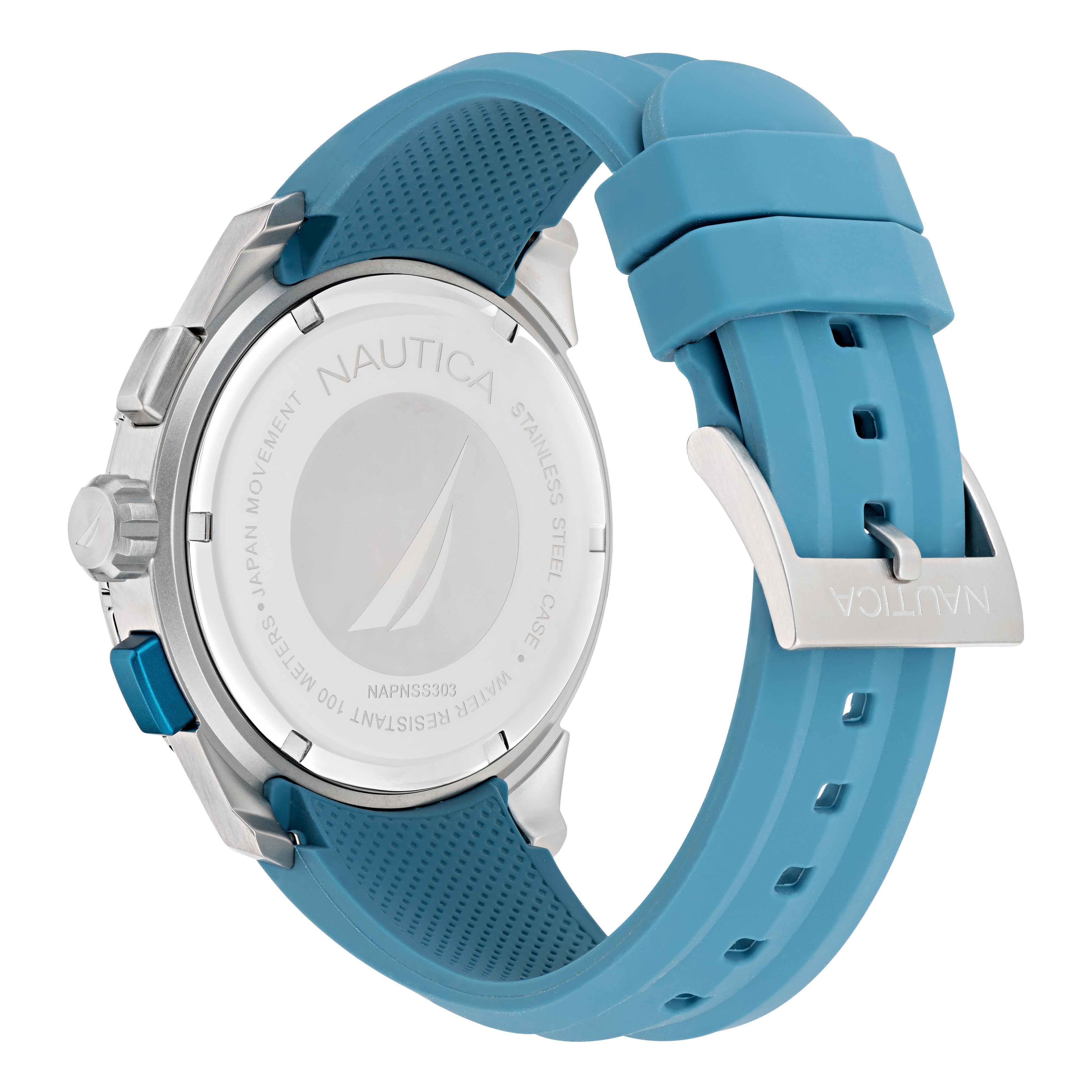 Reloj Nautica Cab Nst 101 Cronografo Caratula Azul y Correa Azul Caja 47 mm NAPNSS303