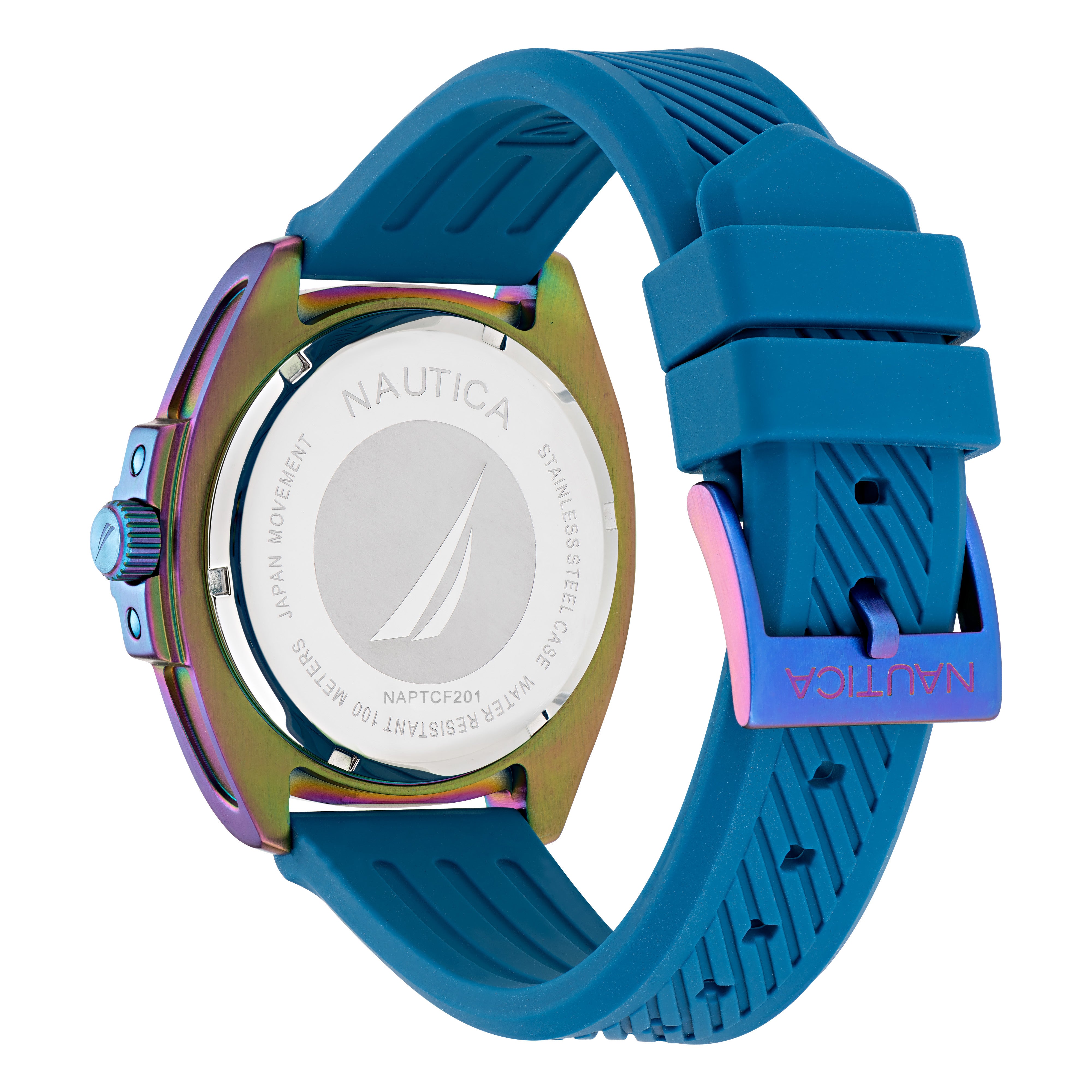 Reloj Nautica Tin Can Bay 3 Hands Fechador Caratula Azul y Correa Azul Caja 43 mm NAPTCF201