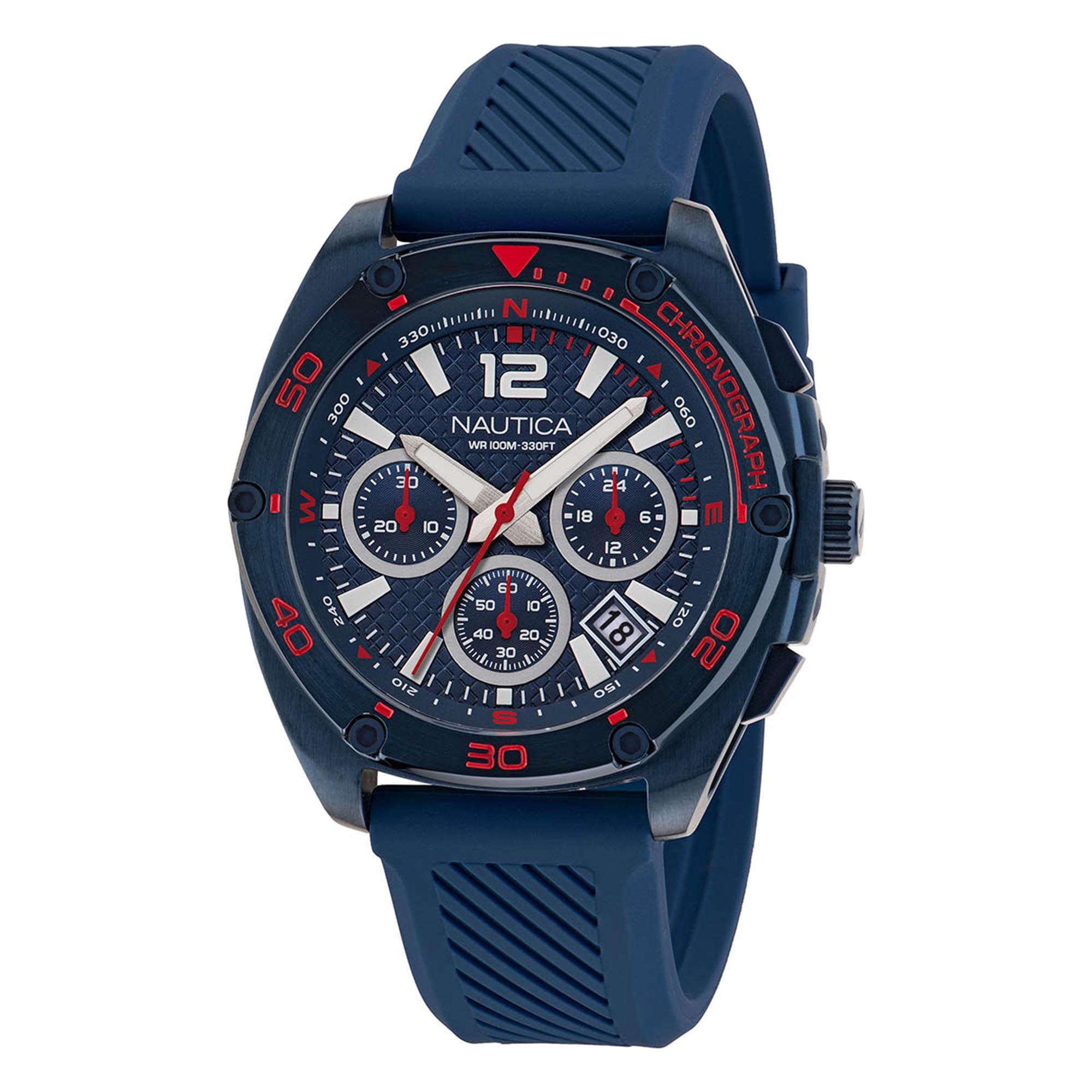 Reloj Nautica Cab Tin Can Bay Cronografo Caratula Azul y Correa Azul Caja 43 mm NAPTCS303